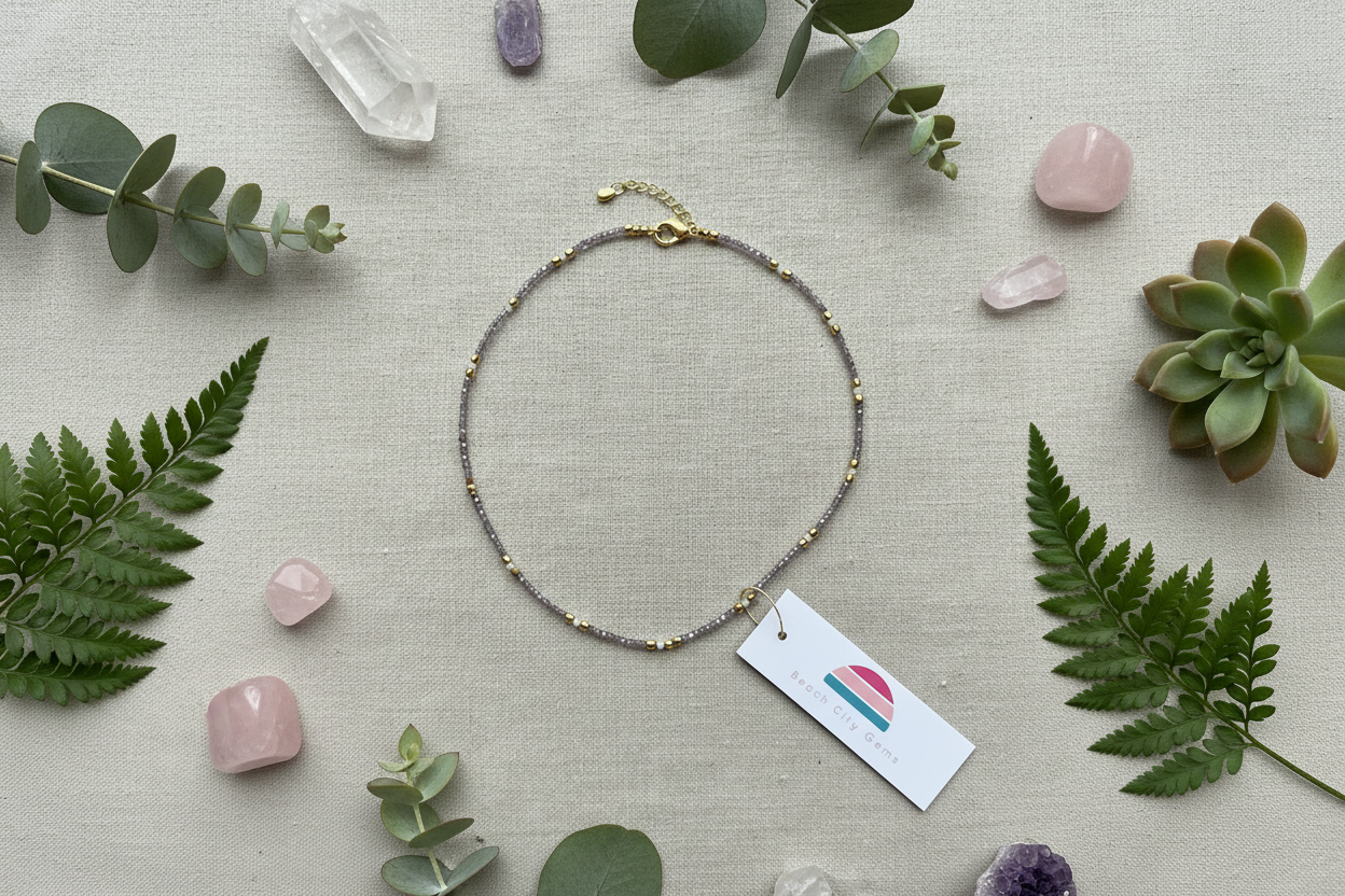 Amethyst & Moonstone necklace 