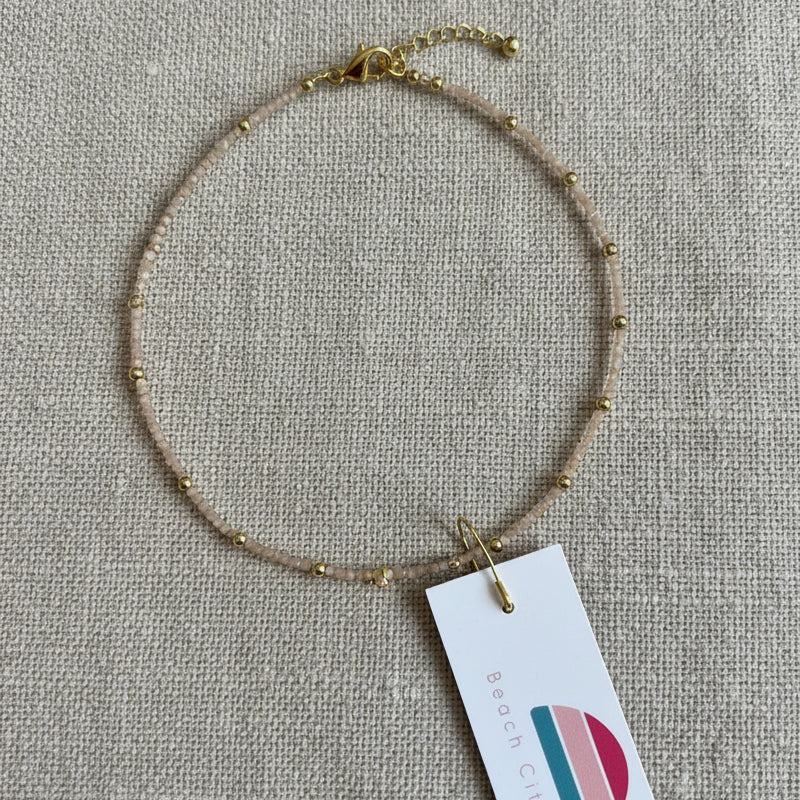 Pink moonstone necklace