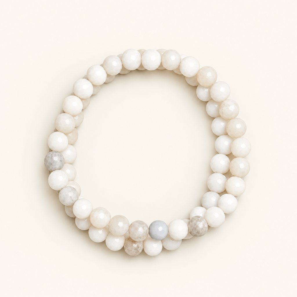 White Lace Agate Bracelet
