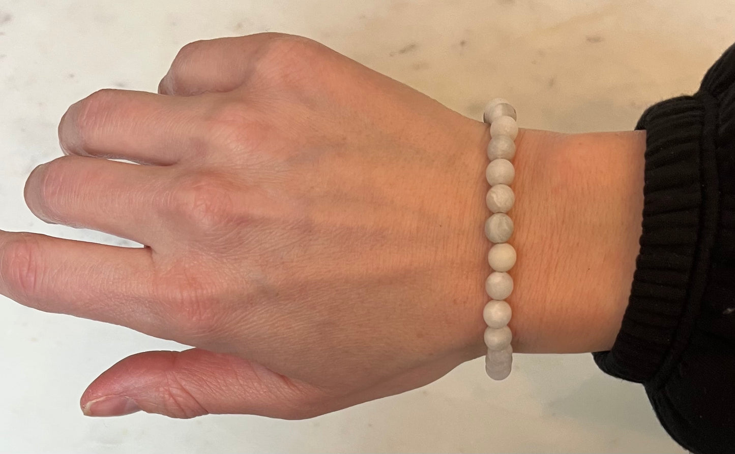White Lace Agate Bracelet