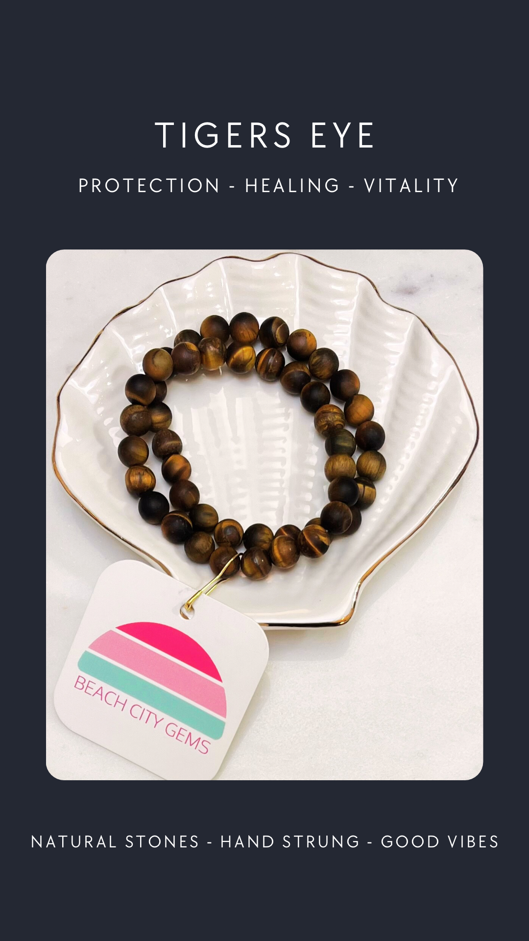 Matte Tigers Eye 8mm Bead Bracelet