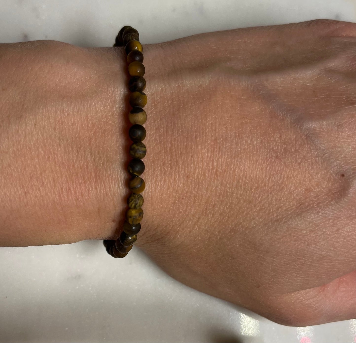 Matte Tigers Eye Bracelet 4mm Bead