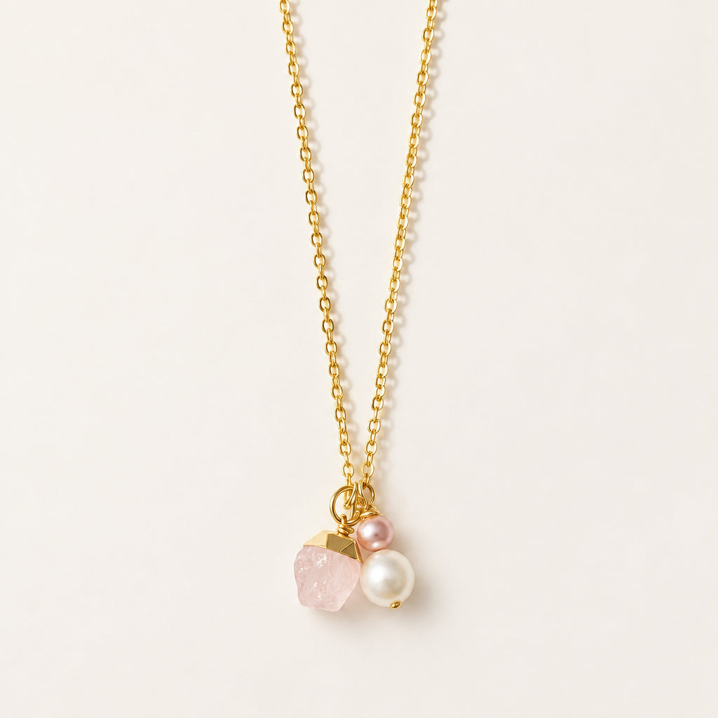 Pearl & Rose Quartz necklace