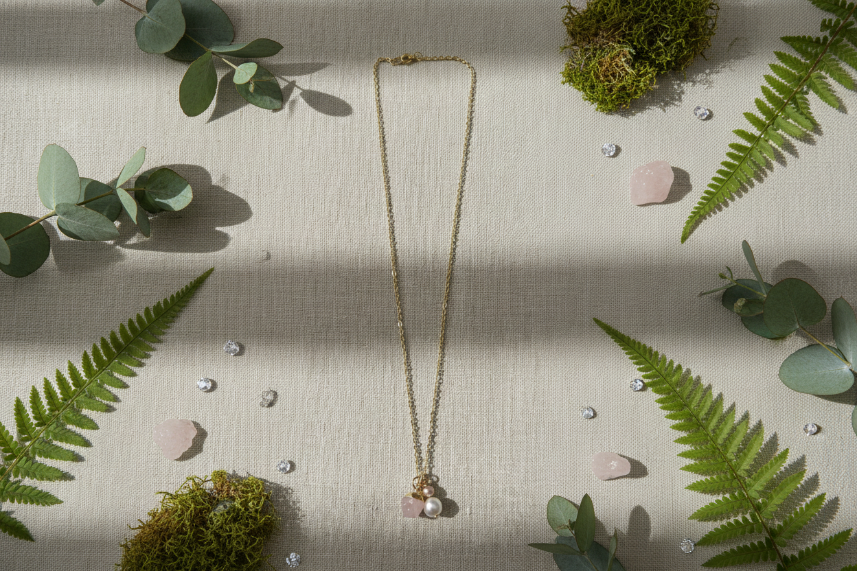 Pearl & Rose Quartz necklace