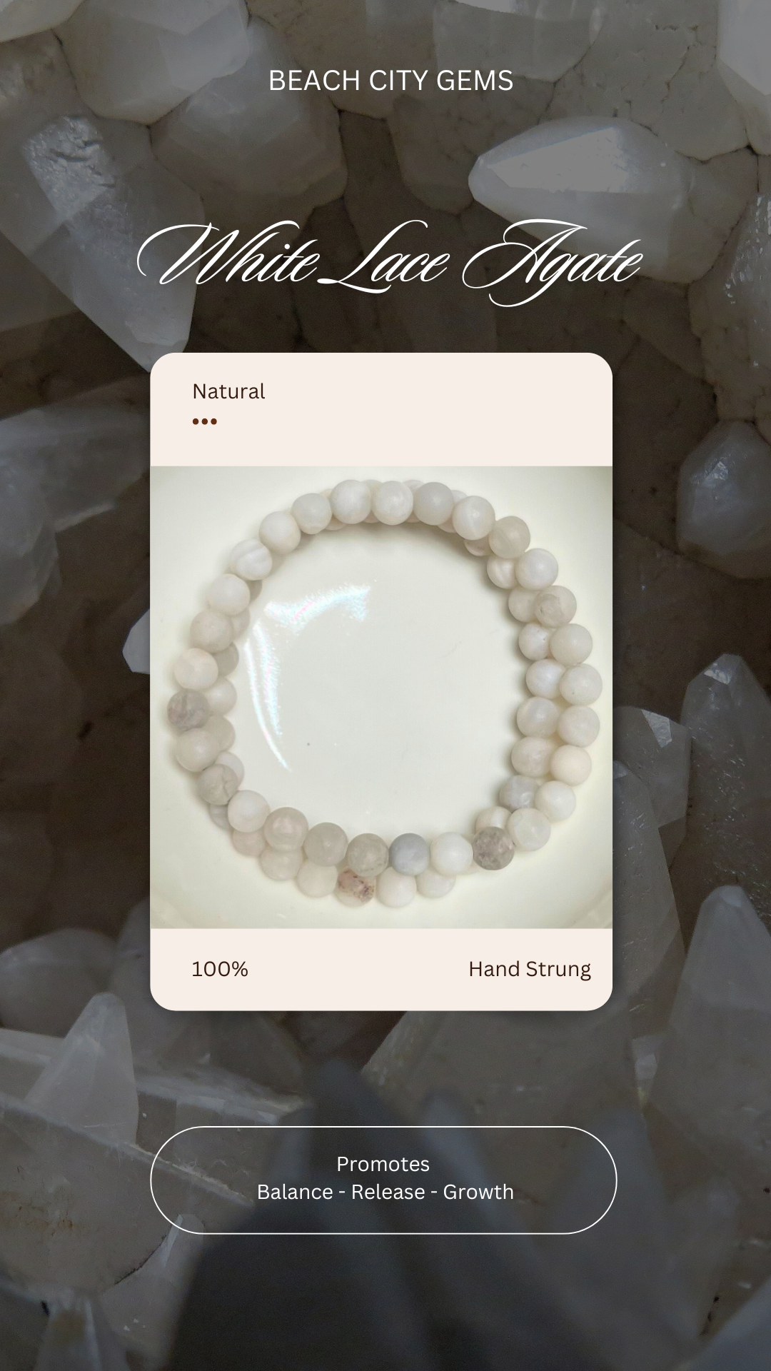 White Lace Agate Bracelet