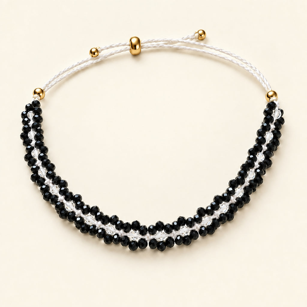 Threaded Black Onyx & Clear Quartz