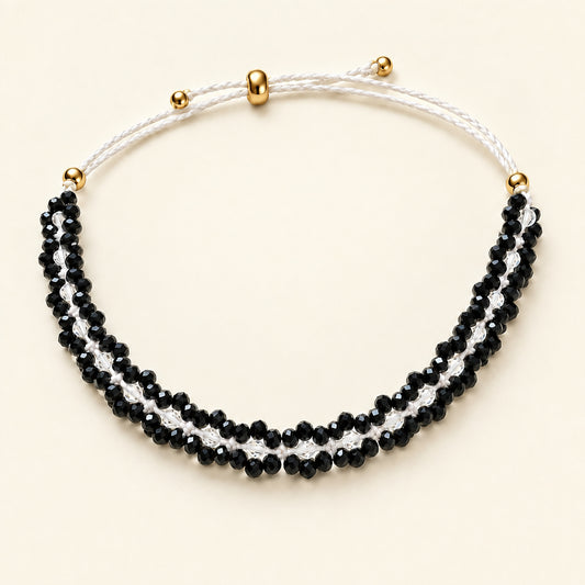 Threaded Black Onyx & Clear Quartz