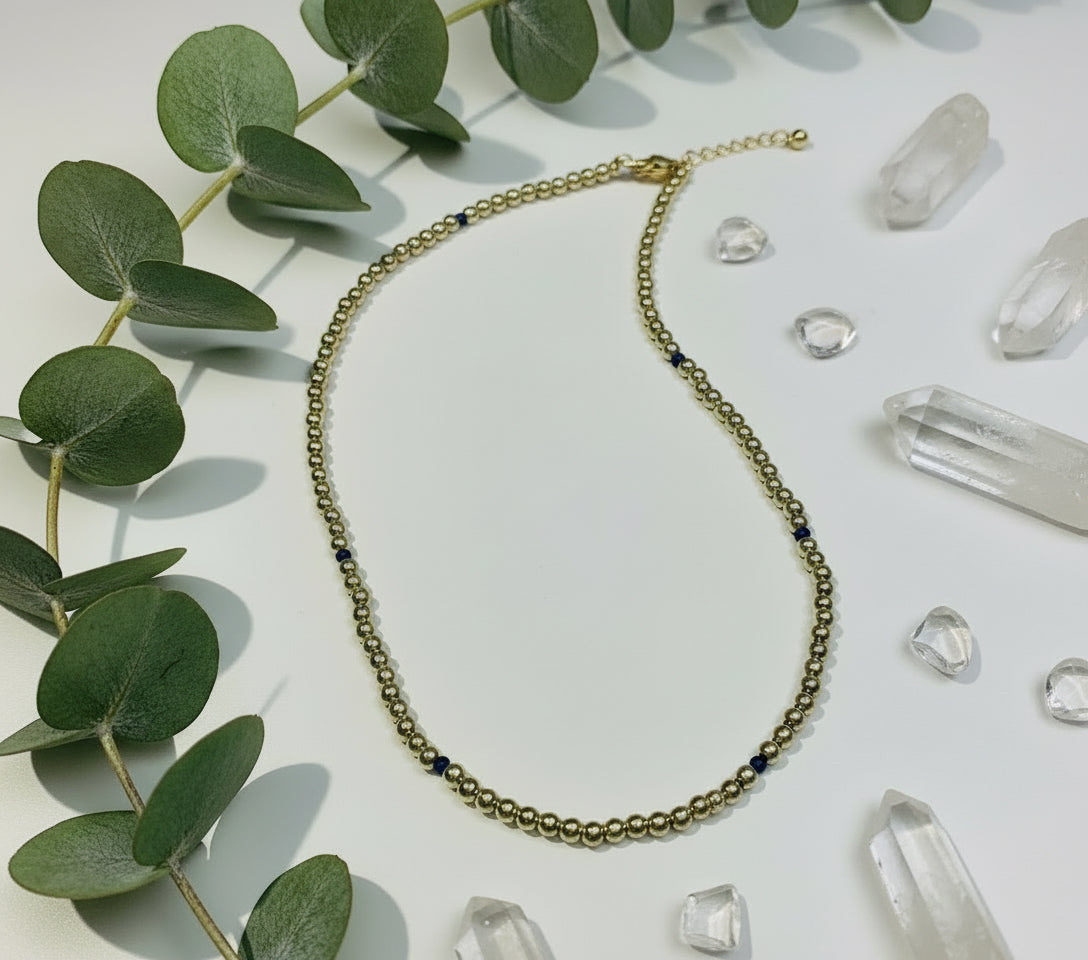 Sapphire and gold choker necklace