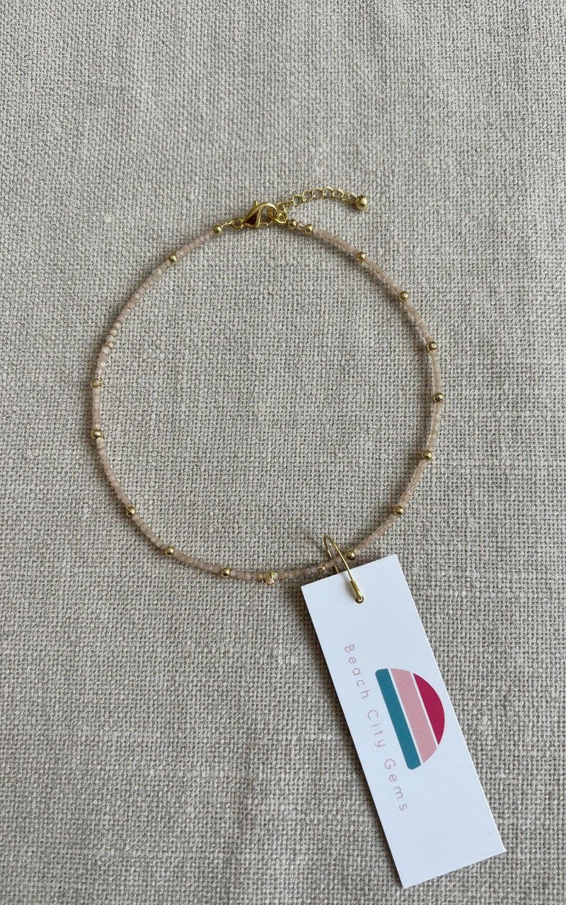 Pink moonstone necklace