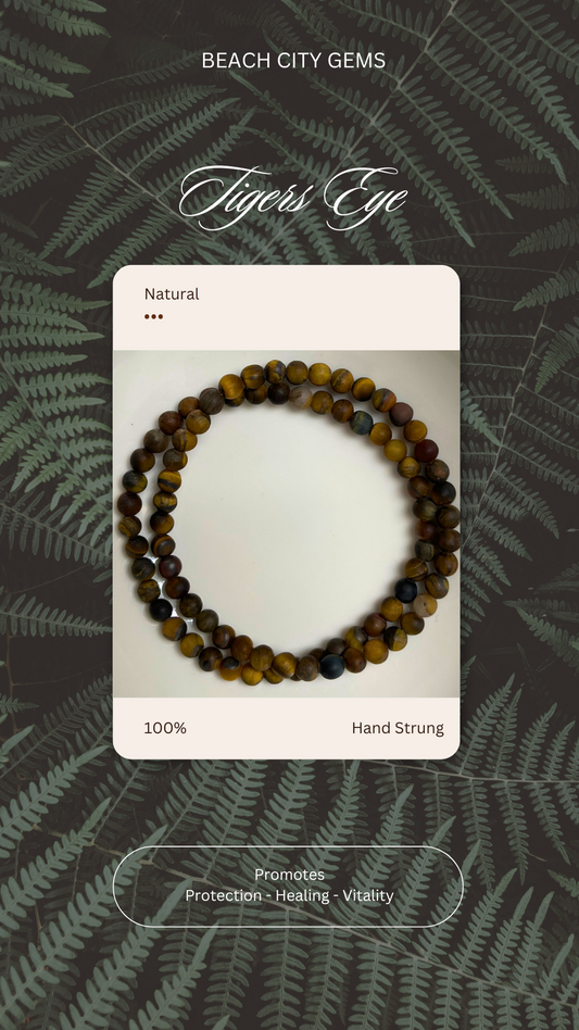 Matte Tigers Eye Bracelet 4mm Bead