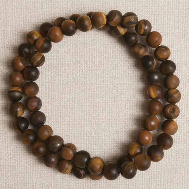 Matte Tigers Eye 8mm Bead Bracelet
