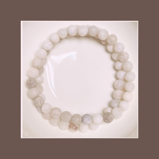 White Lace Agate Bracelet
