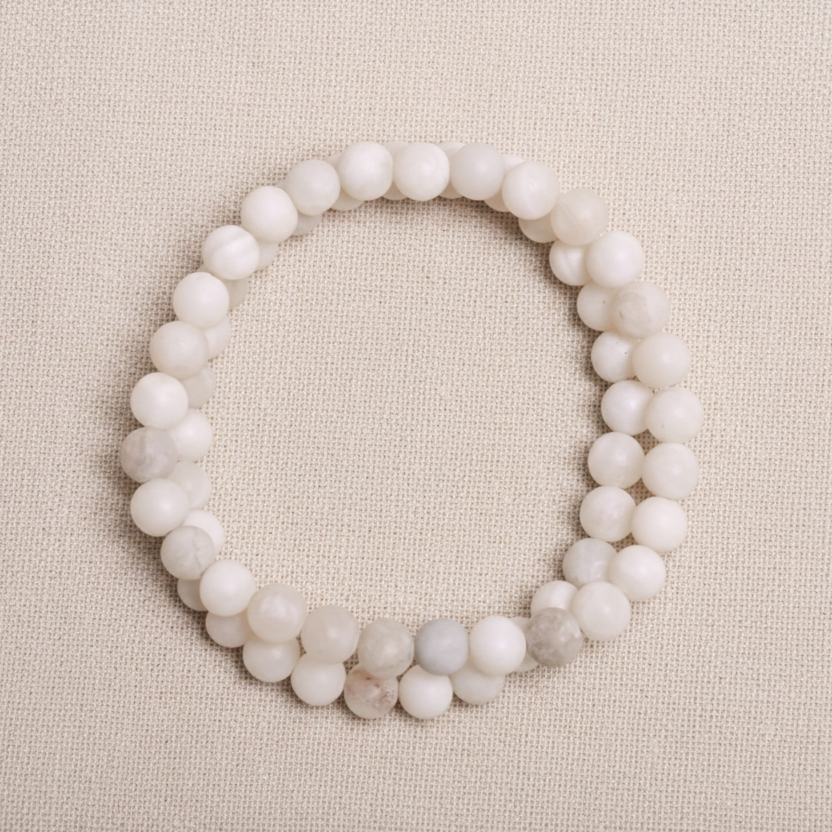 White Lace Agate Bracelet