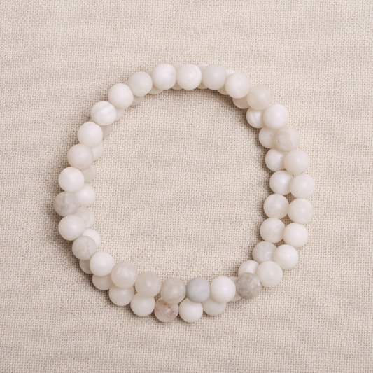 White Lace Agate Bracelet