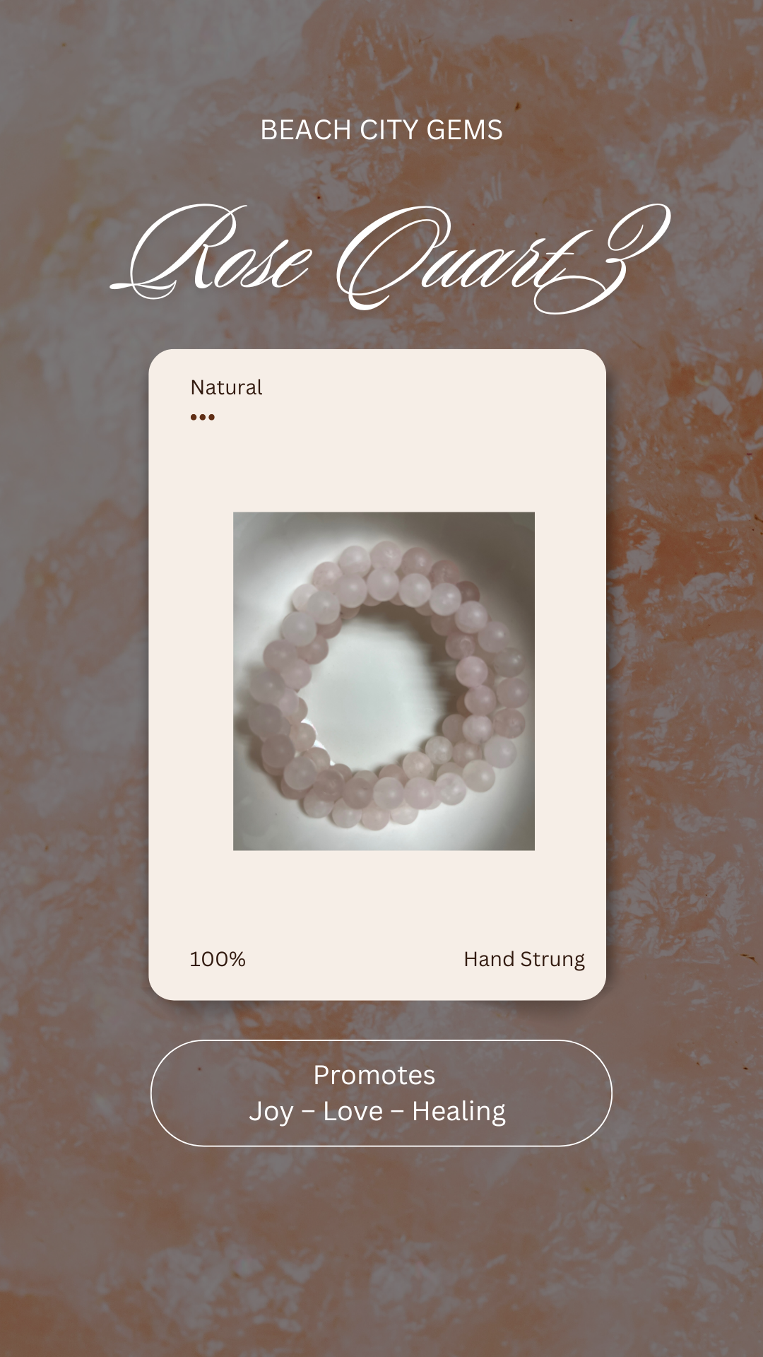 Rose Quartz 8mm bead Bracelet