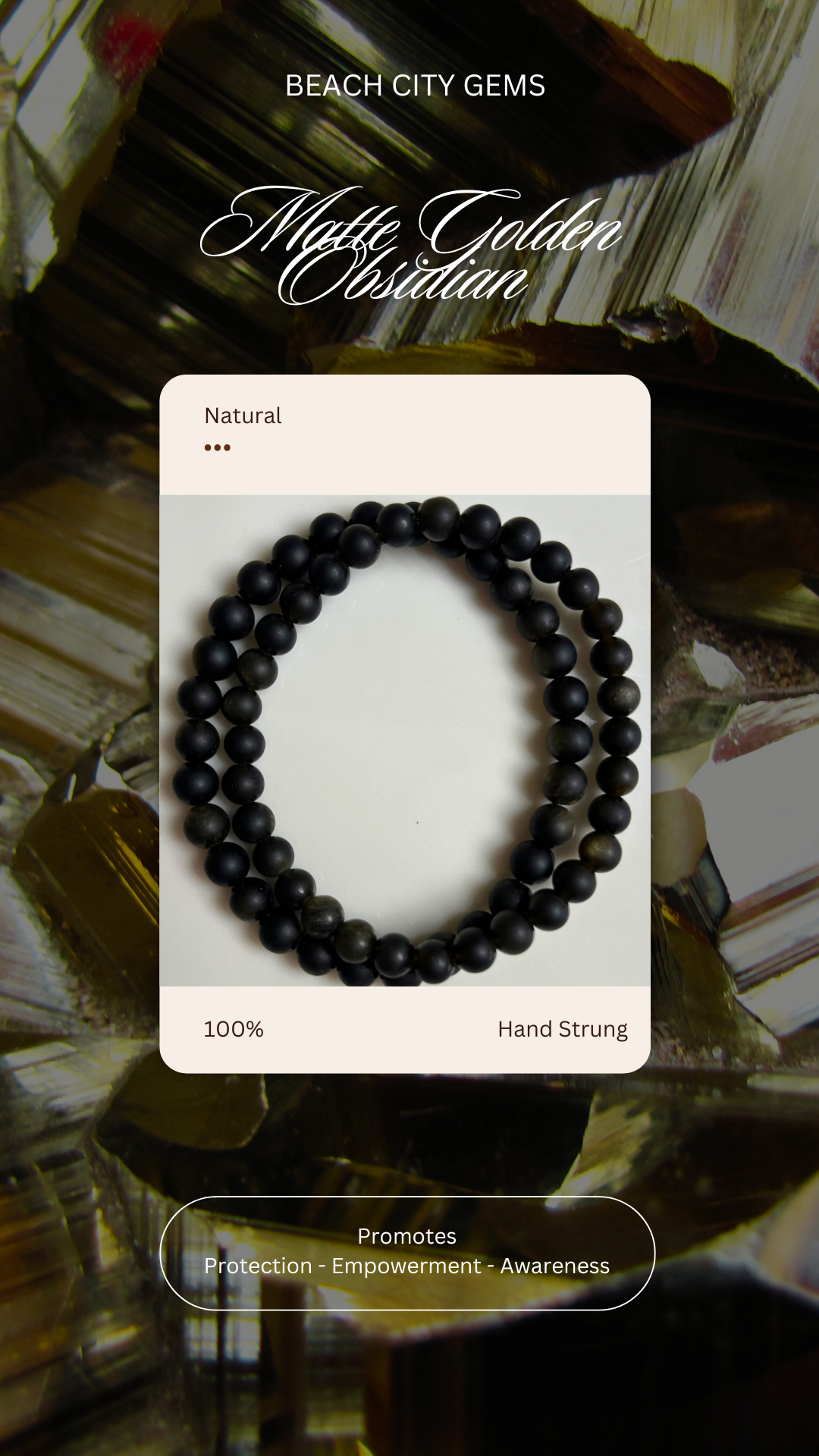 Golden Obsidian Bracelet 6mm