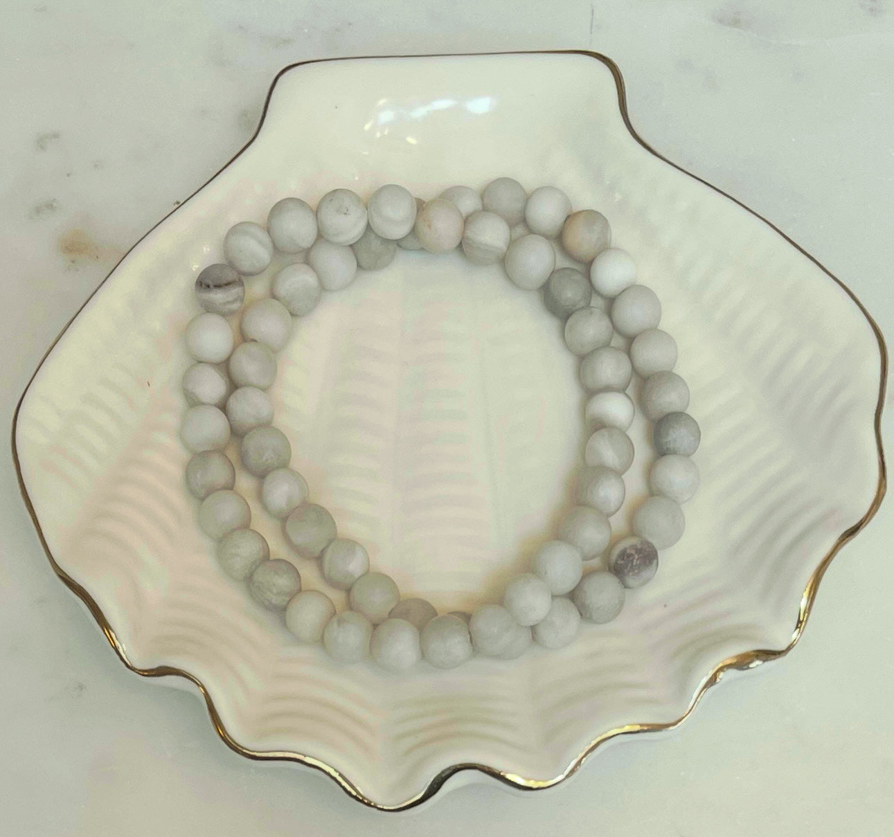 White Lace Agate Bracelet