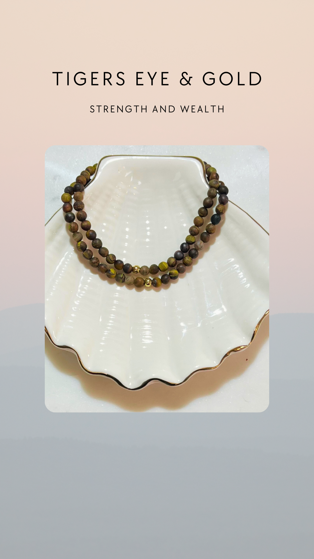 Tigers Eye Bracelet with 14K Gold Accent