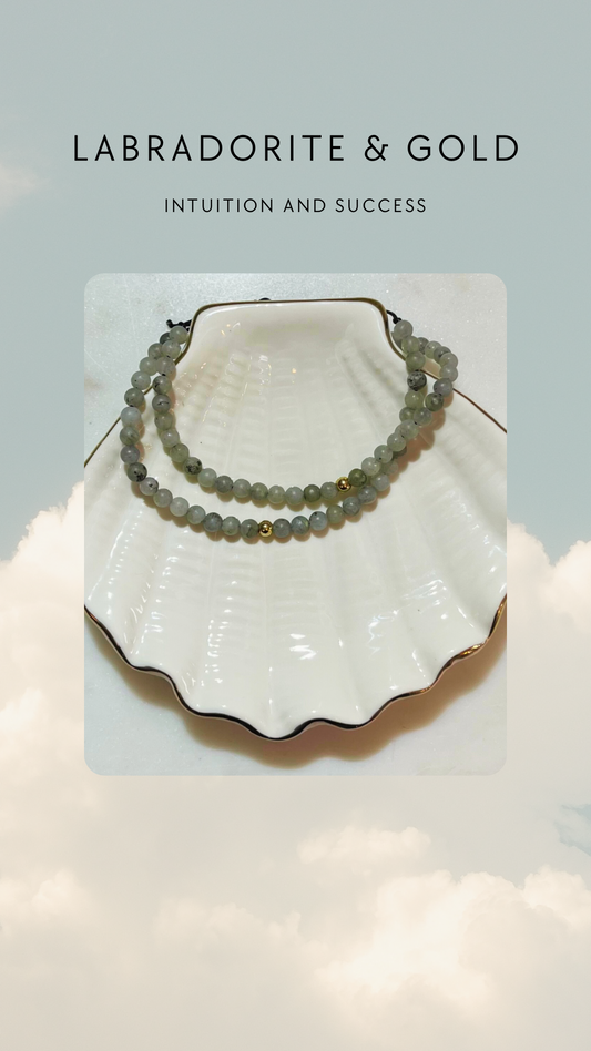 Labradorite Bracelet with 14K Gold Accent