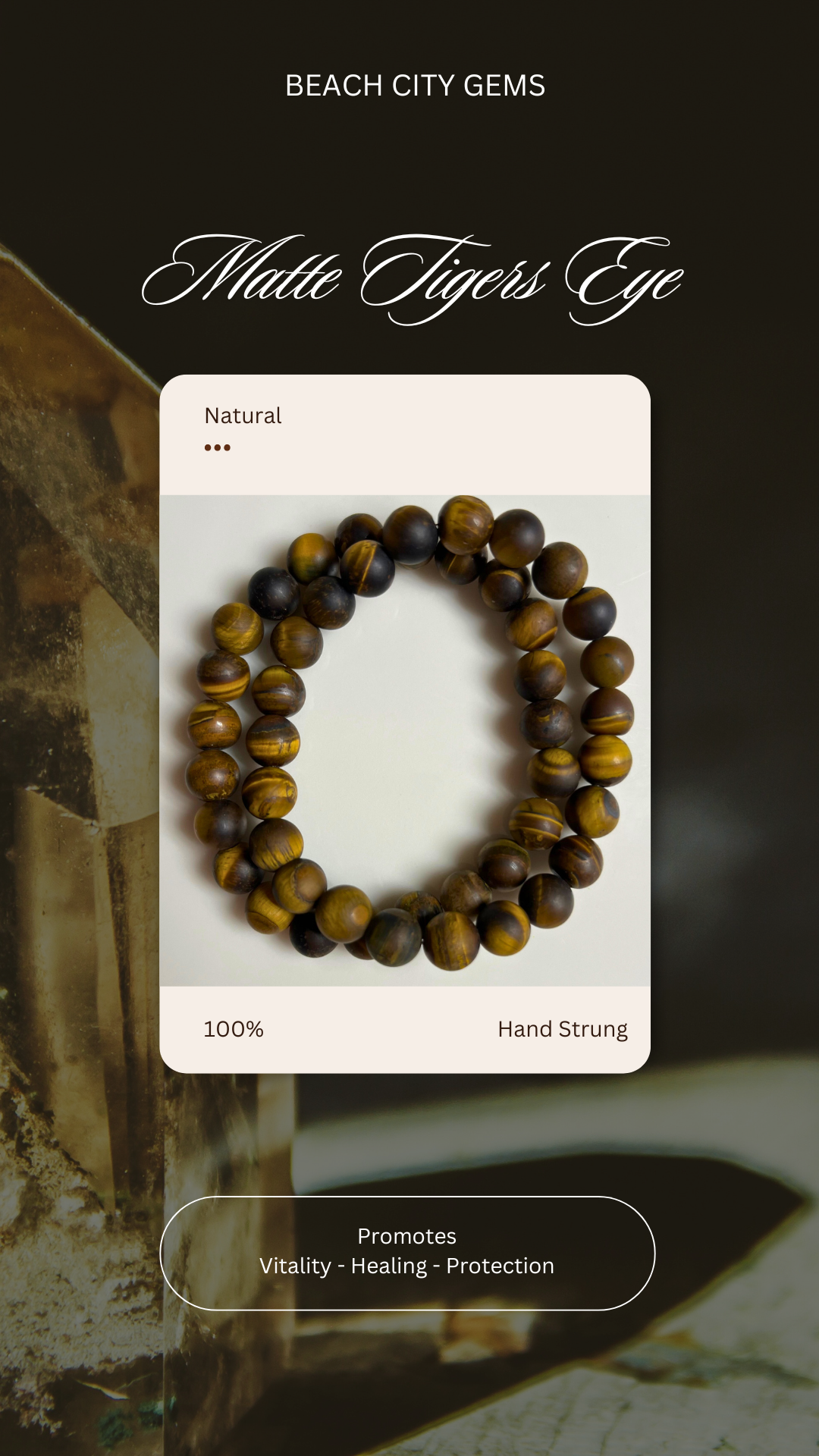 Matte Tigers Eye 8mm Bead Bracelet